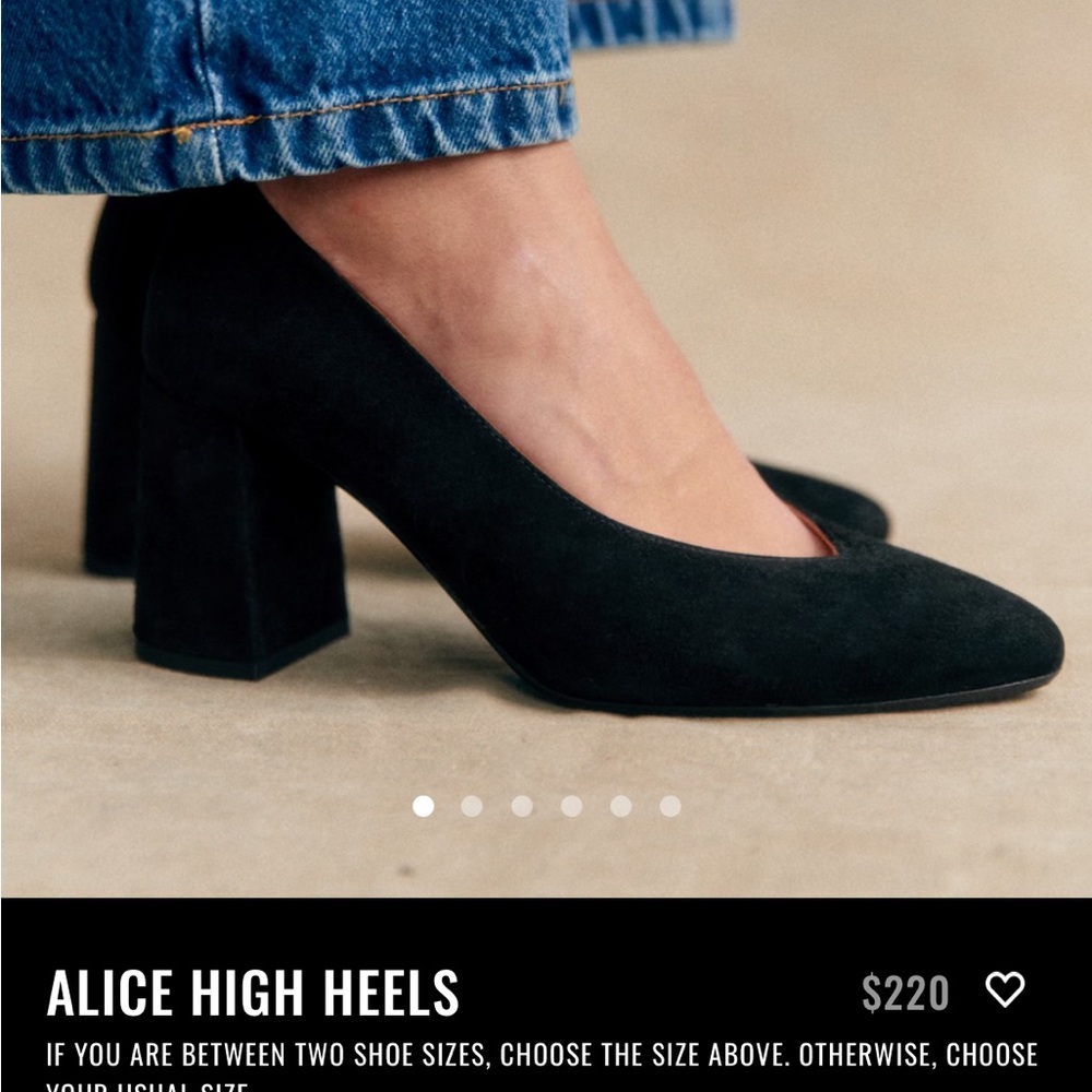 Sezane Black Suede Heels